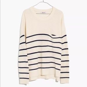 Madewell Thompson Pocket Pullover Sweater in Nautical Stripe xs
